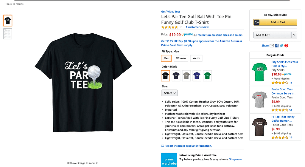 Merch By Amazon Product Listing